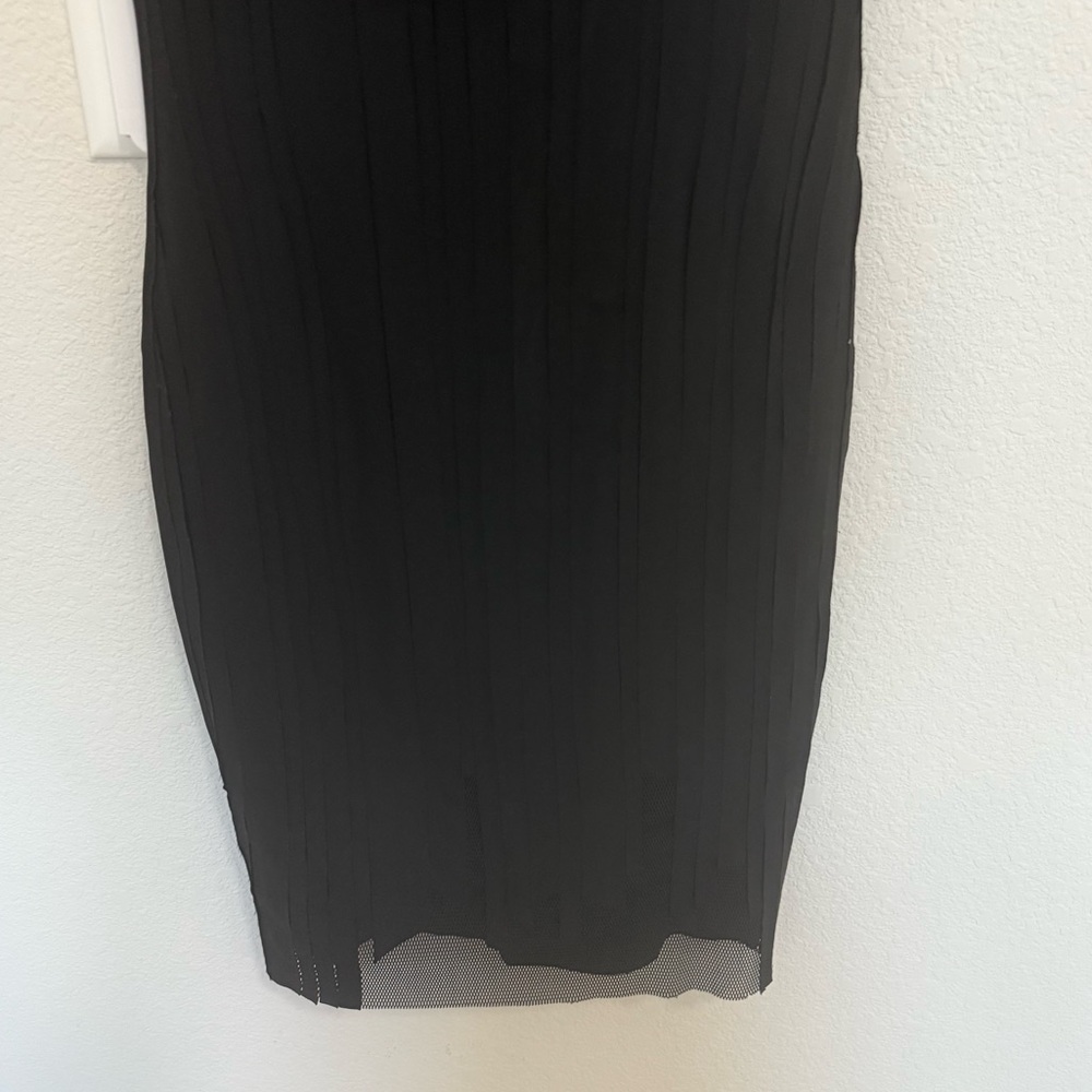 Elie Tahari Marianna Black Mesh Bodycon Midi Cocktail Dress Size 4 - Picture 6 of 12